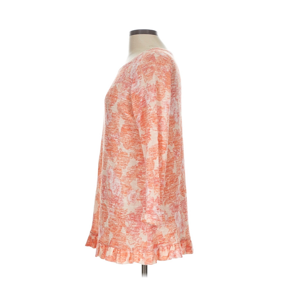 Rose +Olive Womens Orange Floral Long Sleeve Top - Picture 5 of 10